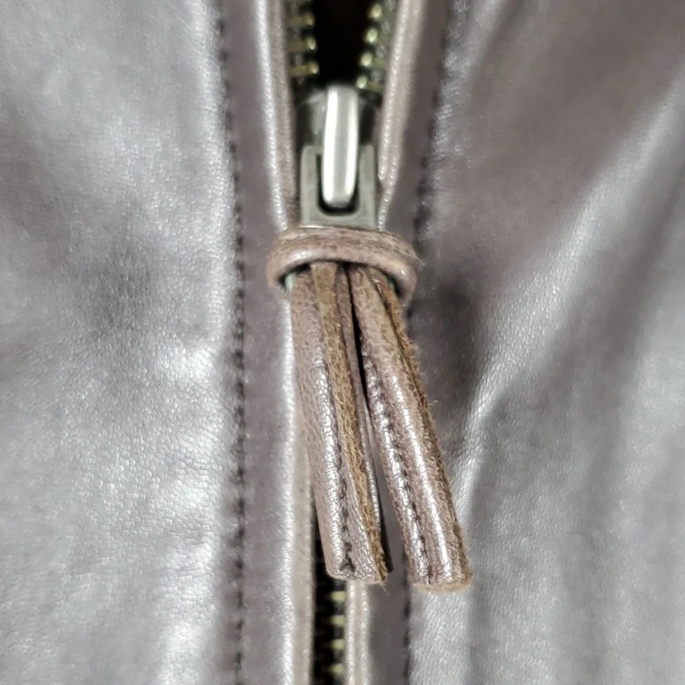 Brooks Brothers Lambskin Leather Bomber Jacket Brown Mens L XL EUC